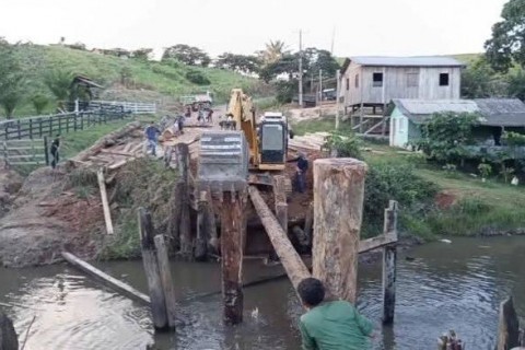 Ponte de acesso à comunidade do Gama é interditada para manutenção em Guajará